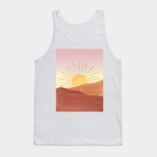 Abstract boho sunrise, pixel art Tank Top